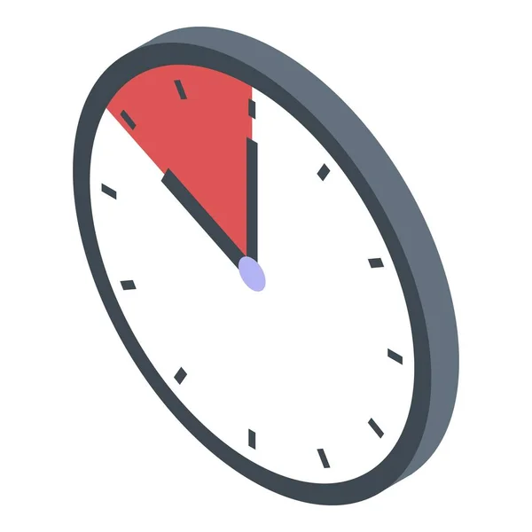 Deadline wall clock icon, isometric style — Stock Vector