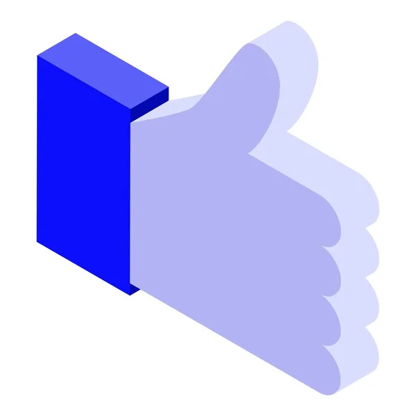 Thumb up like icon, isometric style — Stock Vector