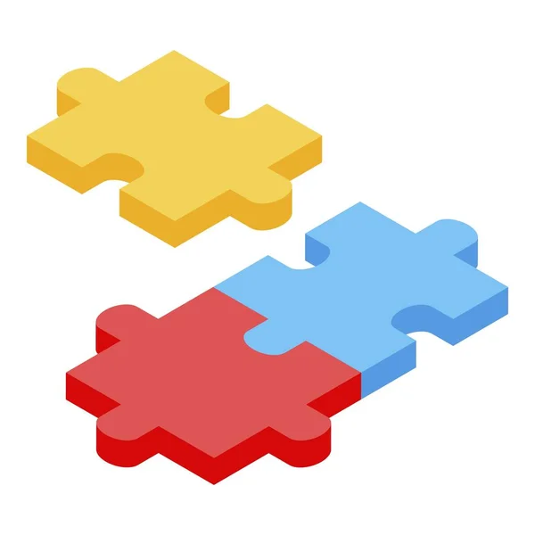 Business training puzzle icon, isometric style — Stock Vector