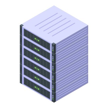 Büyük veri depolama simgesi, izometrik biçim