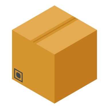 Paket kutusu depolama simgesi, izometrik biçim