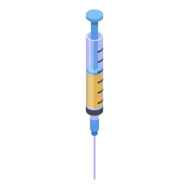 Suçiçeği şırınga aşı ikonu, izometrik stil