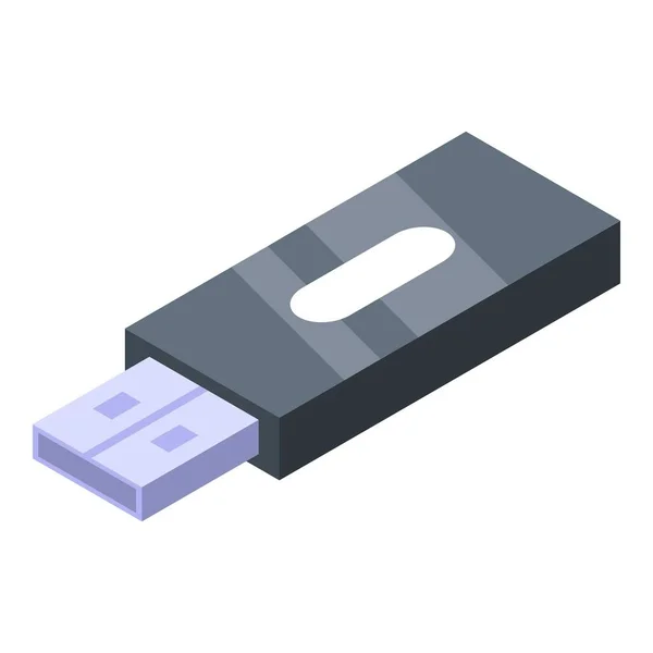 Ícone de armazenamento flash USB, estilo isométrico — Vetor de Stock
