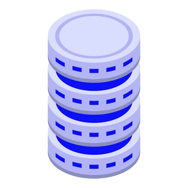 Icono de almacenamiento del servidor, estilo isométrico — Vector de stock