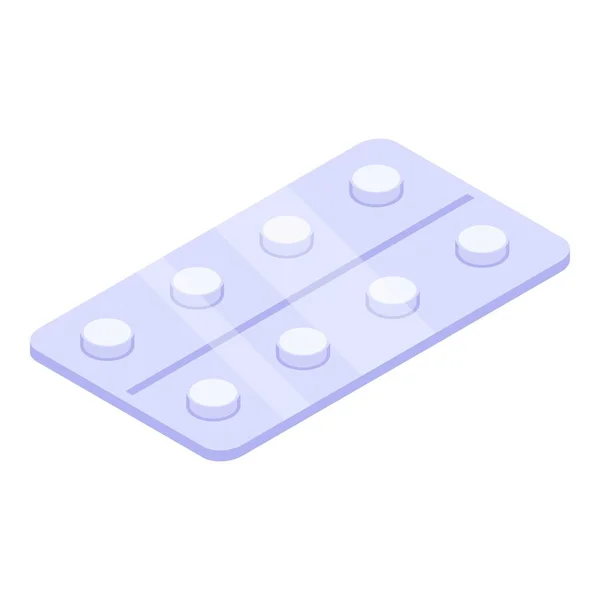 Pill package icon, isometric style — 스톡 벡터