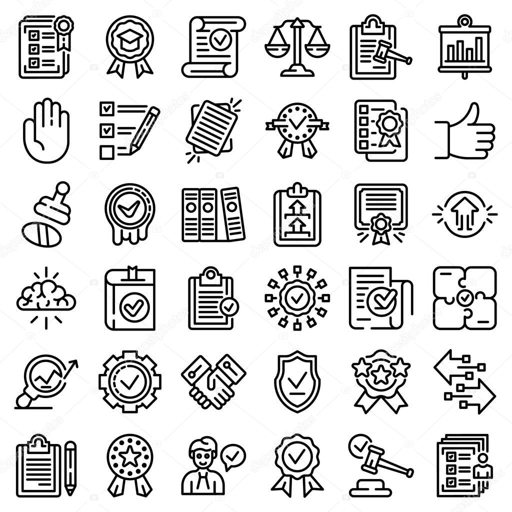 Standard icons set, outline style
