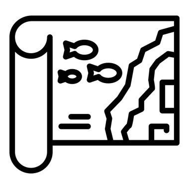 Kağıt balık haritası simgesi, özet biçimi