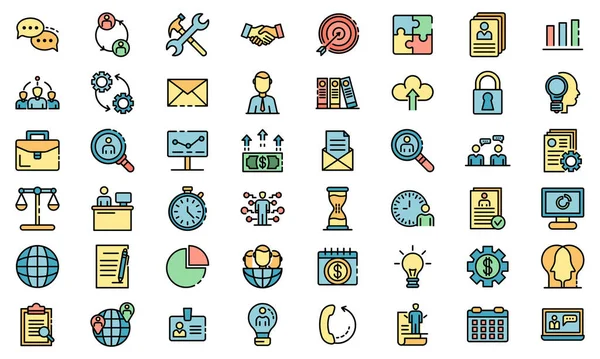 Iconos de administrador vector plano — Vector de stock