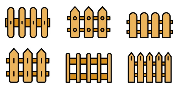 Fence icons vector flat — Stock Vector