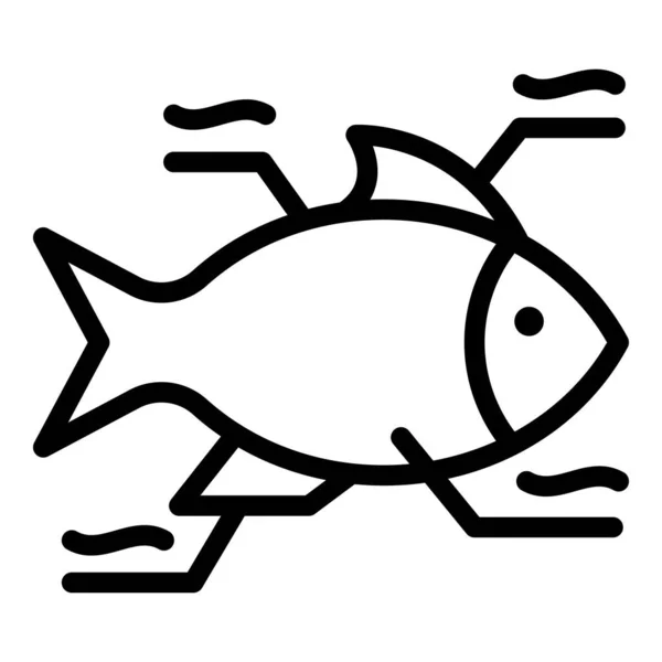 Ichthyology icon, outline style — Stock Vector