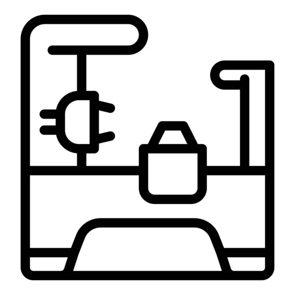 Factory lathe icon, outline style — Stock Vector