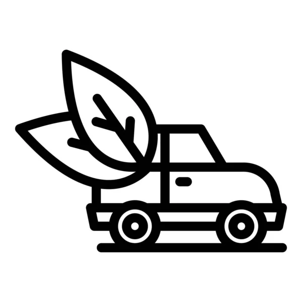 Ecologie hybride auto pictogram, omtrek stijl — Stockvector