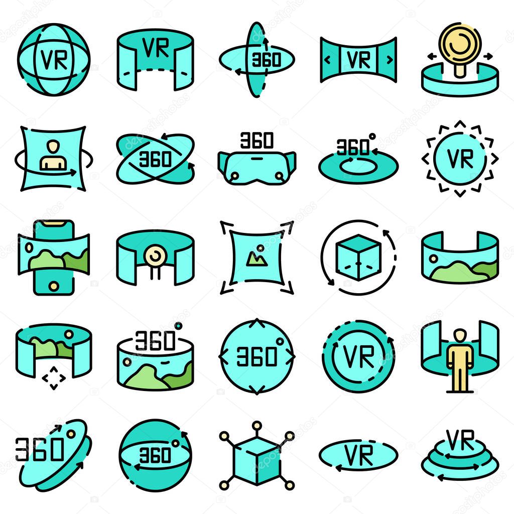 360 degrees icons vector flat