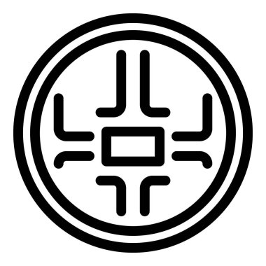 Fitness akıllı ölçek simgesi, dış hat biçimi