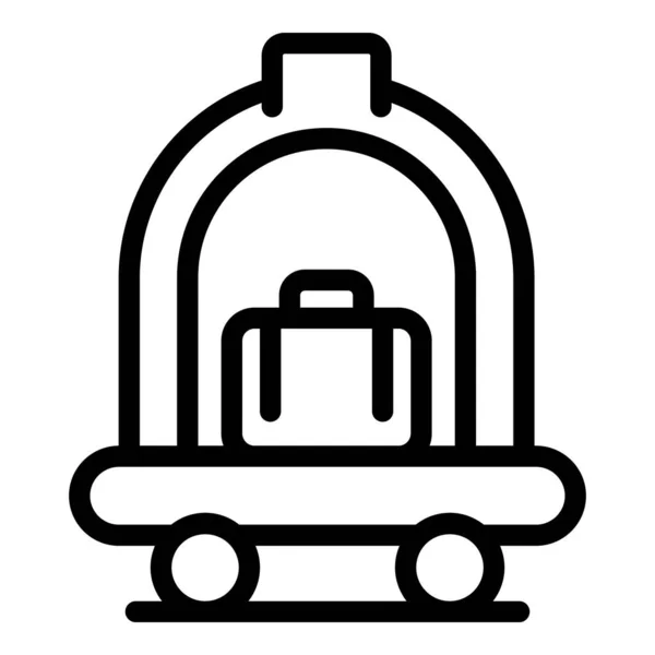 Icône de panier à bagages hôtel, style contour — Image vectorielle