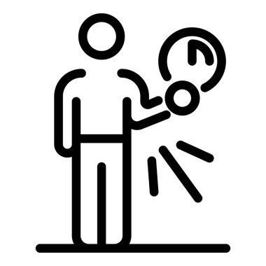 Adam saat simgesini tut, taslak biçimi