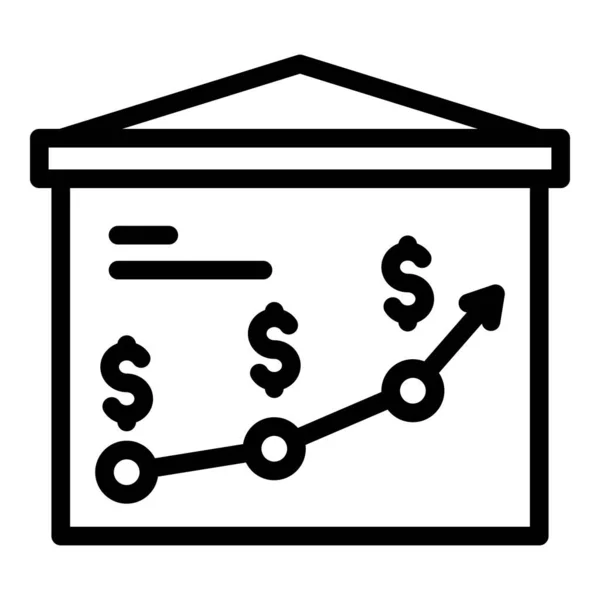 Broker money banner icon, outline style — Stock Vector
