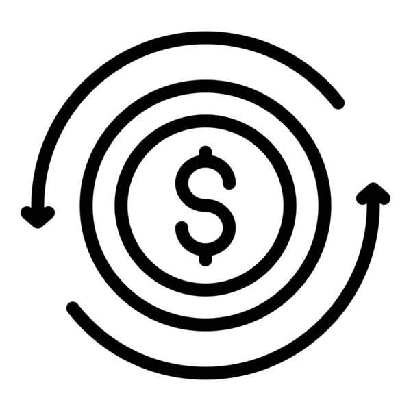 Money coins converter icon, obrys style — Stockový vektor