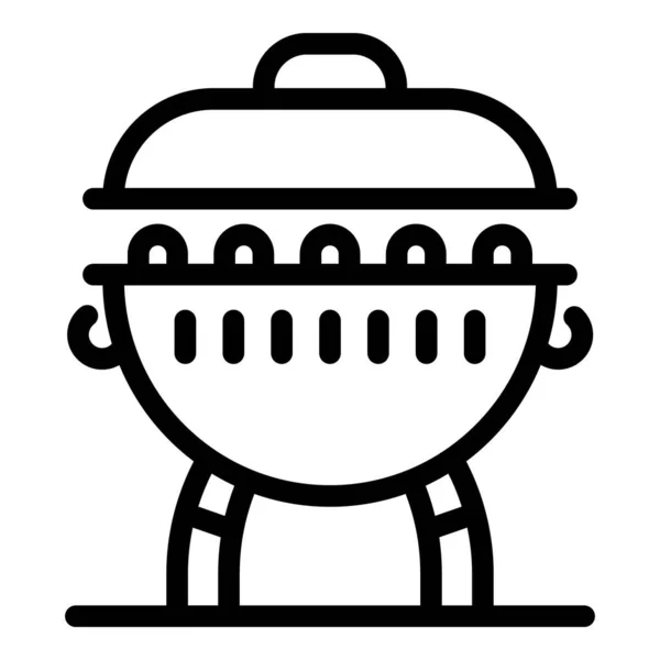Ikona ohřívače dřevěného uhlí, obrys — Stockový vektor