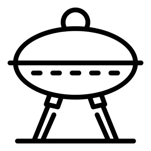 Icono de la parrilla de picnic, estilo de esquema — Vector de stock