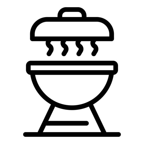 Hot brazier icon, outline style — Stock Vector