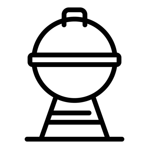 Rund grill ikon, kontur stil — Stock vektor