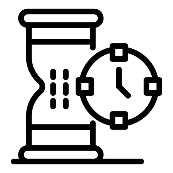 Sport zand horloge pictogram, omtrek stijl — Stockvector