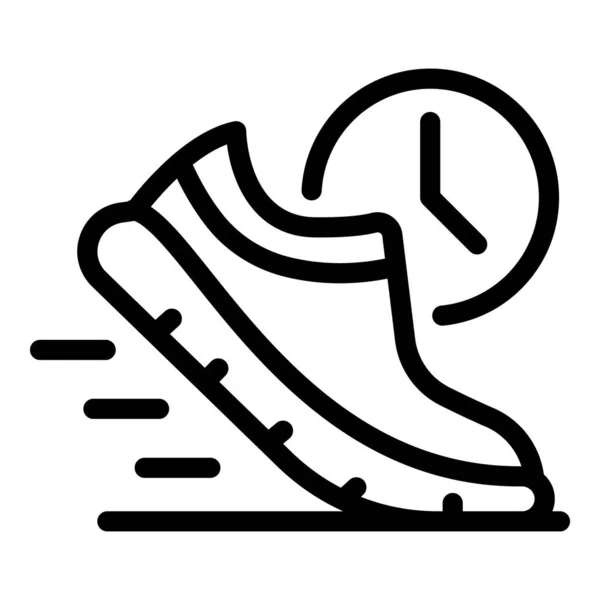 Running foot icon, outline style — Stock Vector
