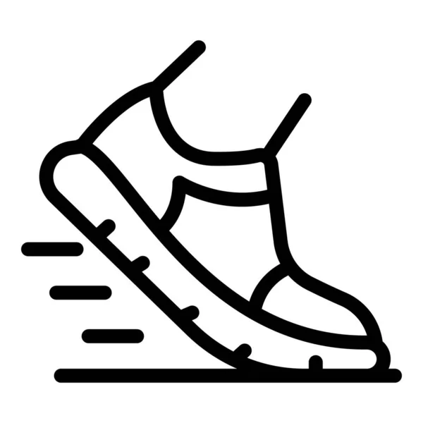 Запуск значок обуви, стиль контура — стоковый вектор