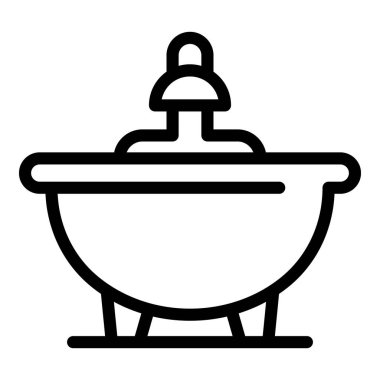 Temiz banyo küveti simgesi, taslak biçimi