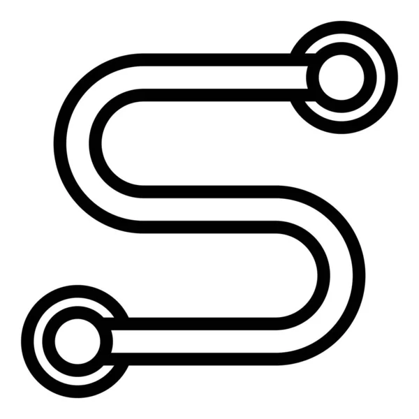 Icono de serpiente de carril calentado, estilo de contorno — Archivo Imágenes Vectoriales