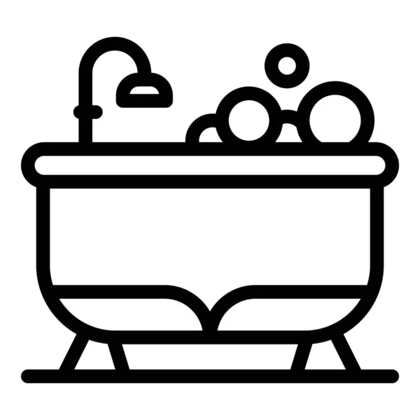 Shower bathtub icon, outline style — 스톡 벡터