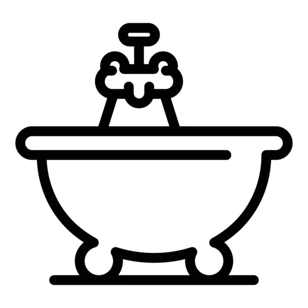 Icône de l'heure du bain, style contour — Image vectorielle