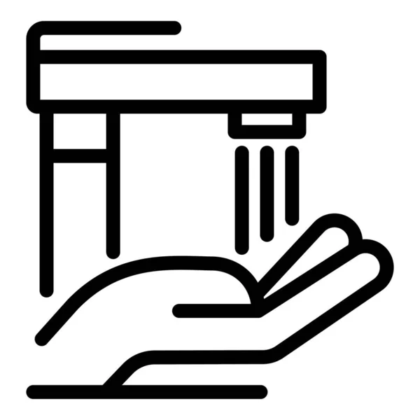 Cleaning hands icon, outline style — Stock Vector