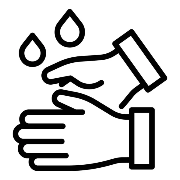 Washing water hands icon, outline style — Stock Vector