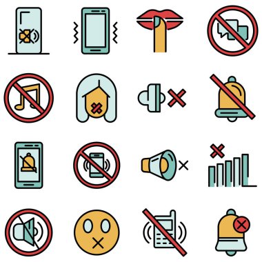 Sessizlik simgeleri vektör düzlüğü