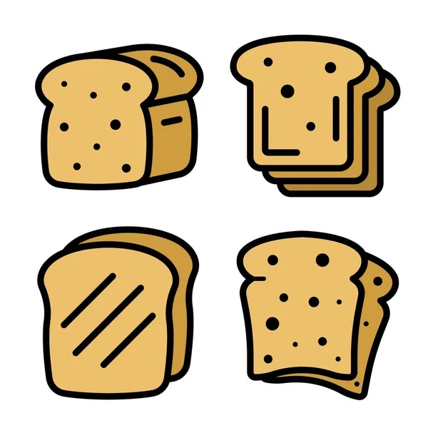 Tostadas iconos vector plano — Vector de stock