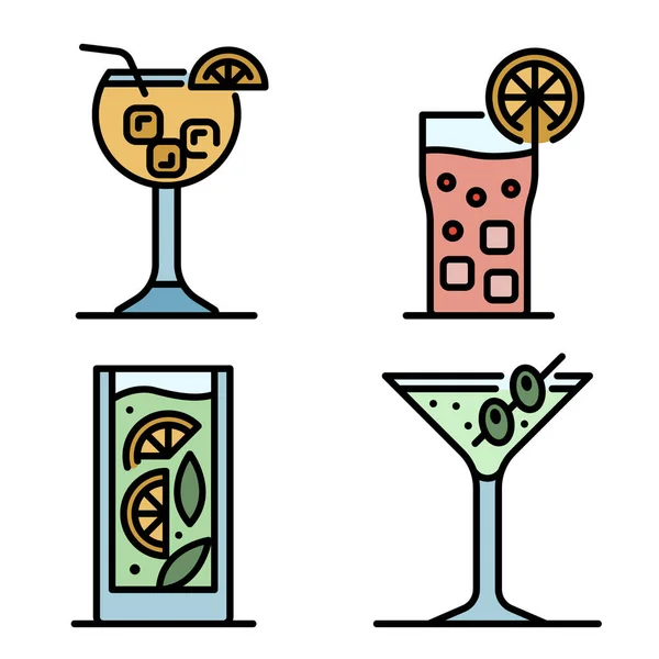 Cocktail Symbole Vektor flach — Stockvektor