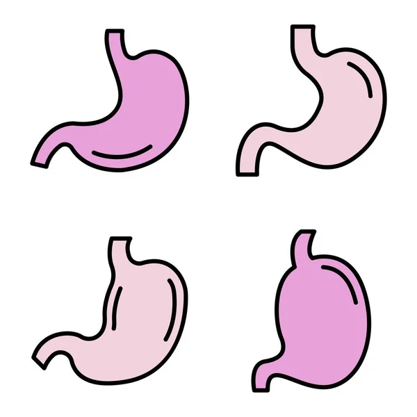 Icônes de l'estomac vecteur plat — Image vectorielle