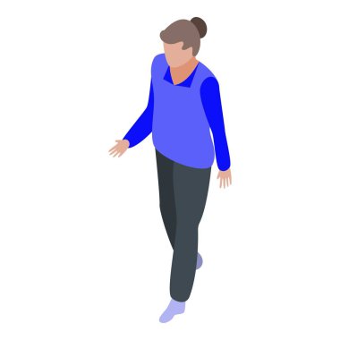 Kadın pamuk işçisi simgesi, izometrik stil