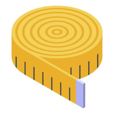 Giysi ölçüm mezurası simgesi, izometrik biçim