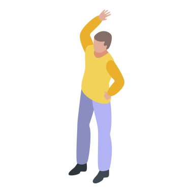 İnsan aerobik egzersiz simgesi, izometrik biçim