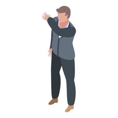 Ofis kelle avcısı simgesi, izometrik biçim