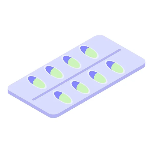 Measles capsule blister icon, isometric style — 스톡 벡터