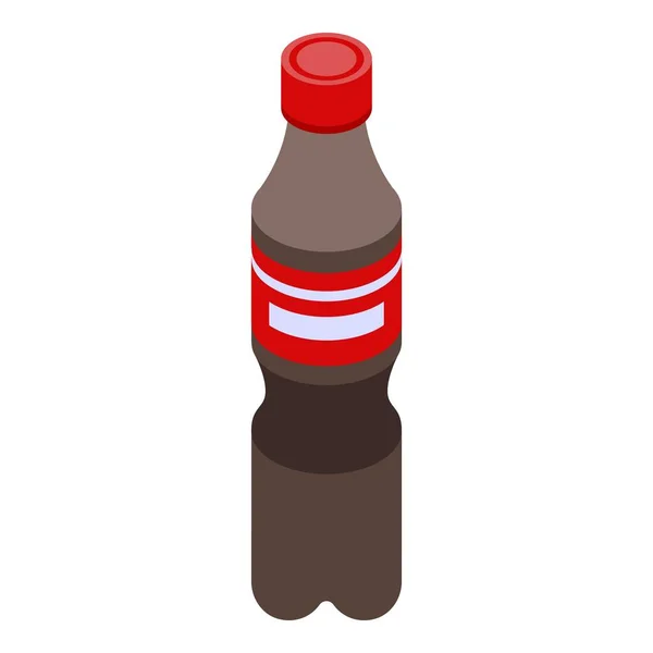 Icono de botella de plástico de cola, estilo isométrico — Vector de stock