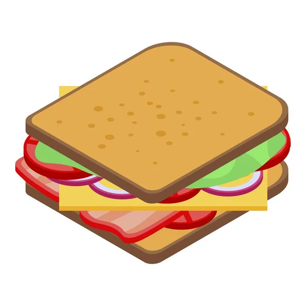 Home sandwich pictogram, isometrische stijl — Stockvector