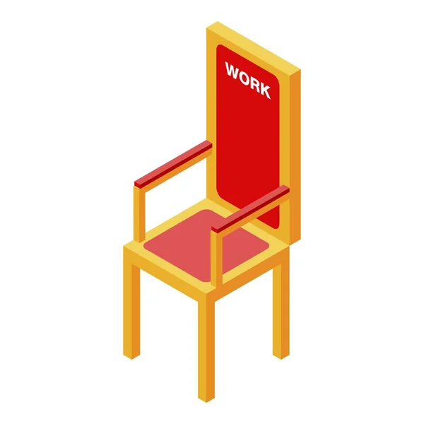 Icône de chaise de travail libre, style isométrique — Image vectorielle
