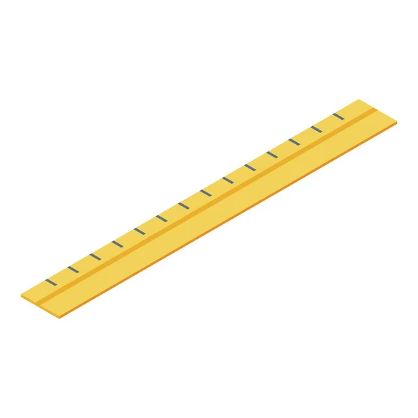Wood ruler icon, isometric style — Stock Vector