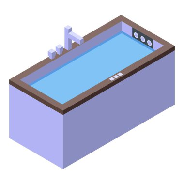 Jakuzi banyo ikonu, izometrik stil