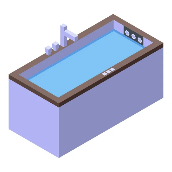 Icono de bañera de hidromasaje, estilo isométrico — Archivo Imágenes Vectoriales